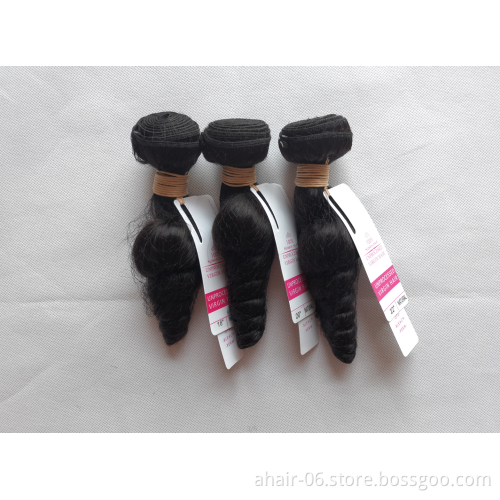 Factory Wholesale Price Raw Virgin Hair , Unprocessed Brazilian Real Human Hair Loose Wave Bundles With Closure